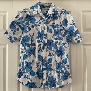 Mens 100% Cotton Floral Button Up